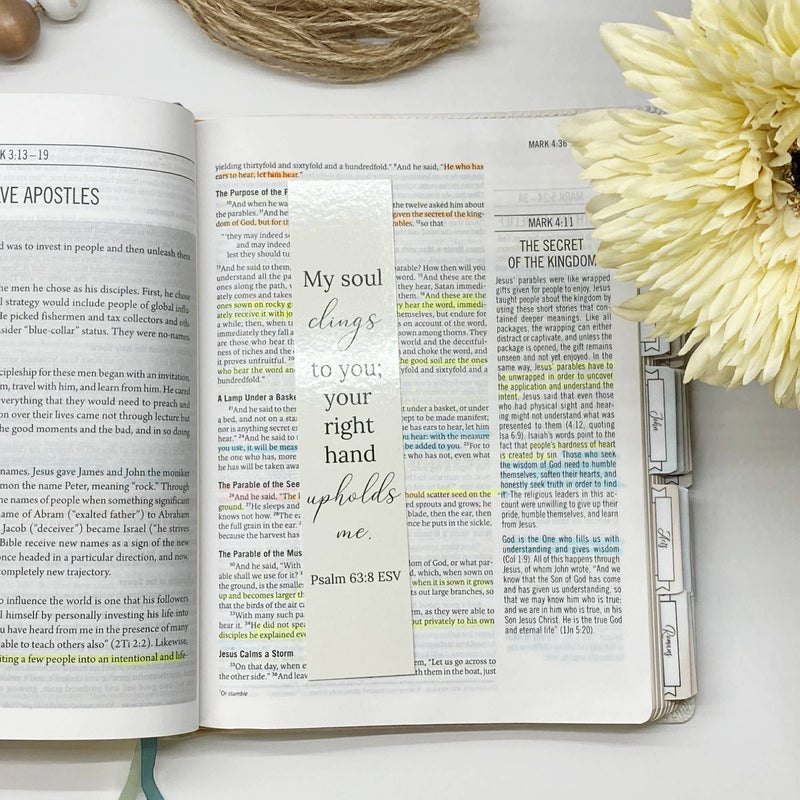 Bible Verse Bookmark Cling to God