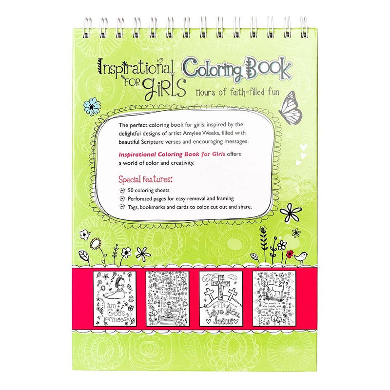 Coloring Book Wirebound Inspirational for Girls