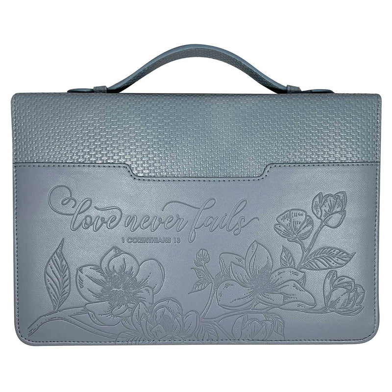 White Dove Bible Case Weave Love Never Fails Purple Large