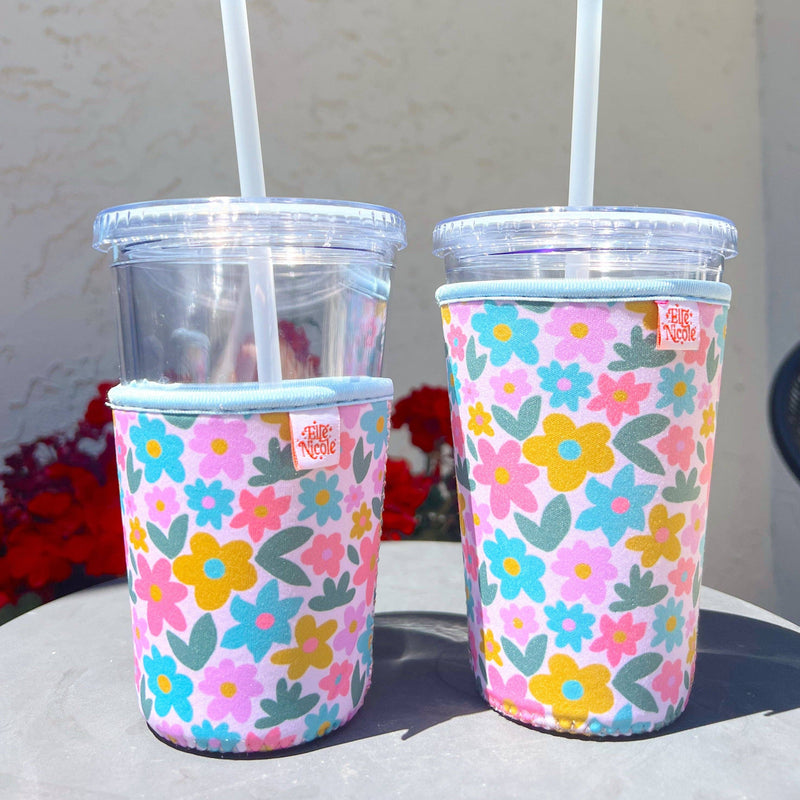 Coffee Cup Cover - Sage Bloom - Iced Drink Sleeve