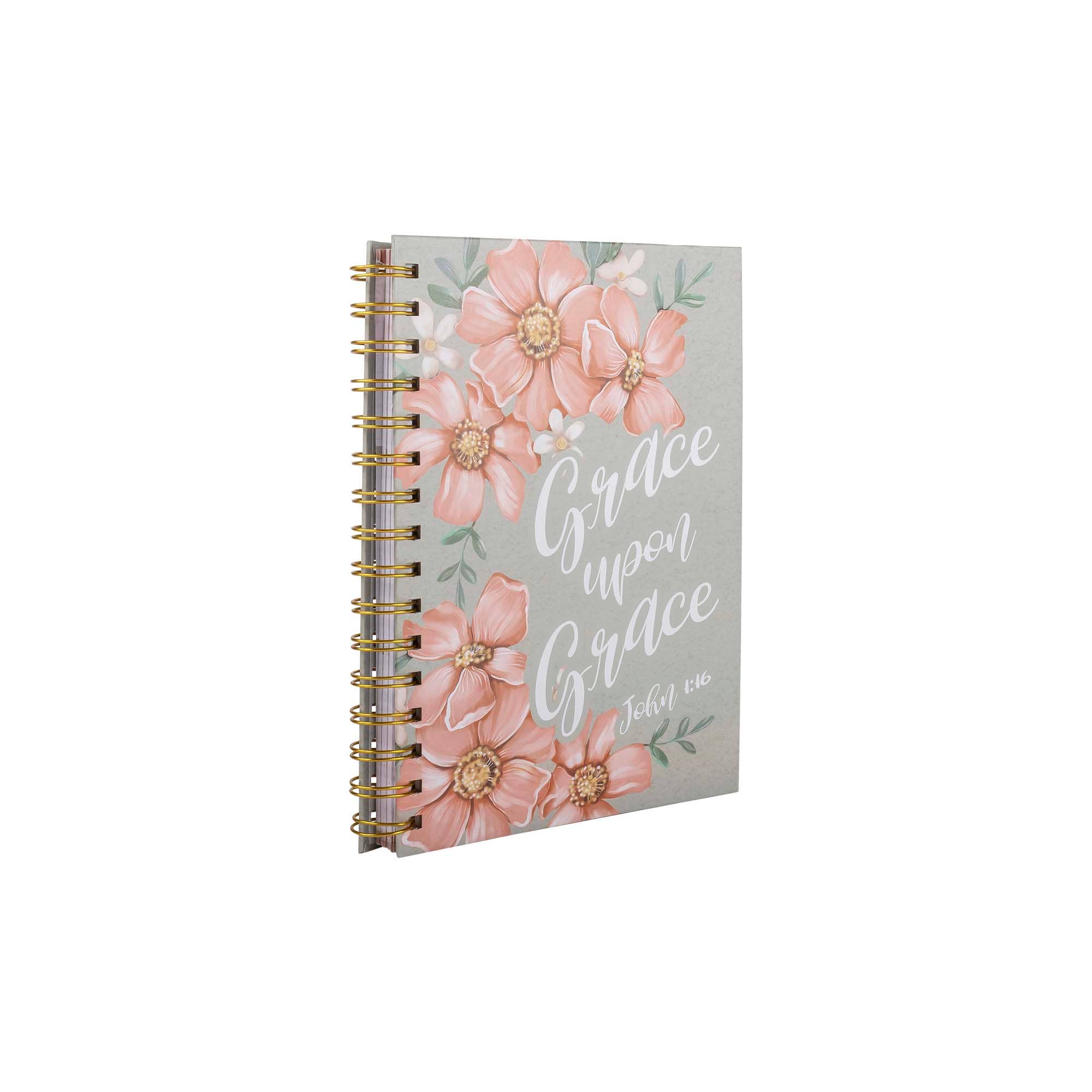Guided Journal: Sage & Peach Flowers (John 1:16) -4