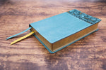 NASB Personal Size Bible Large Print Leathersoft Teal Red Le