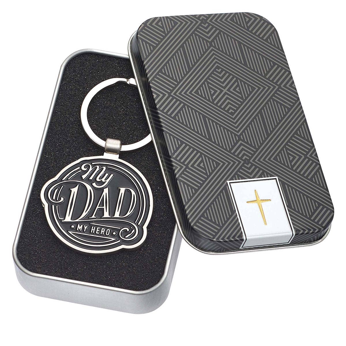 Keychain in Tin My Dad My Hero Prov. 14:26