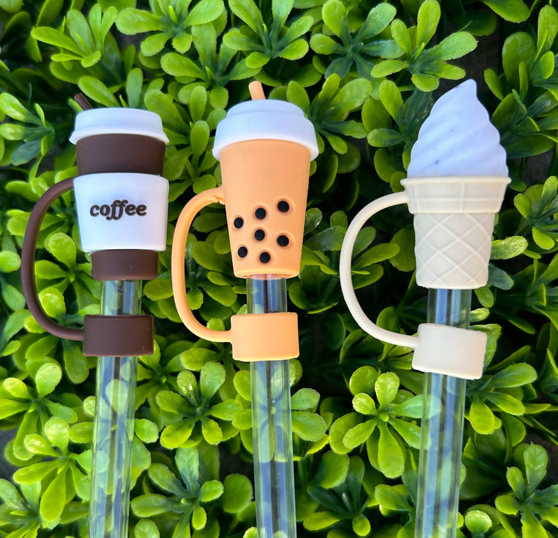 Coffee Boba Iced Cream Cone Straw Toppers