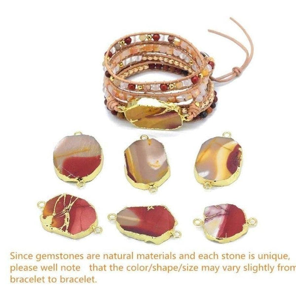 Bloodstone & Red Jasper Wrap Bracelet
