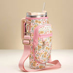 Flower Pattern Tumbler Carrier Holder Bag