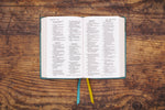 NASB Personal Size Bible Large Print Leathersoft Teal Red Le