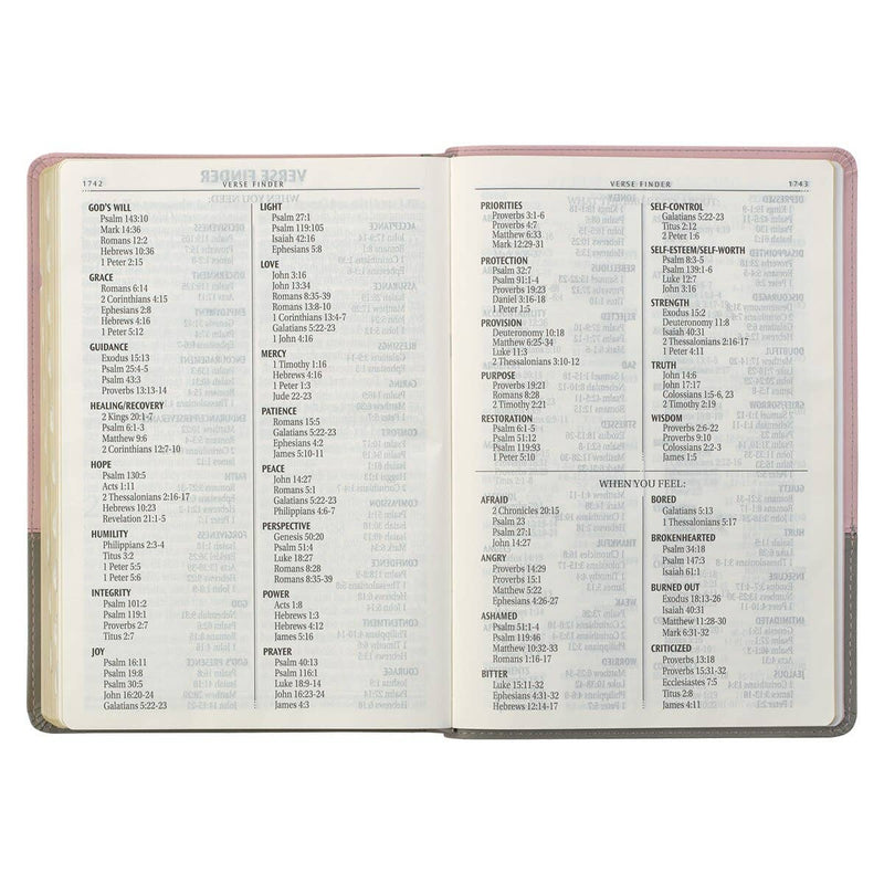 KJV Bible Super Giant Print Faux Leather, Pink/Gray