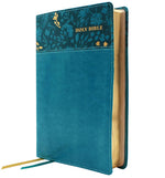 NASB Personal Size Bible Large Print Leathersoft Teal Red Le