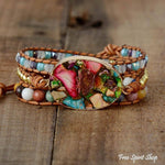 Handmade Color Splash Jasper Wrap Bracelet, Boho Bracelet