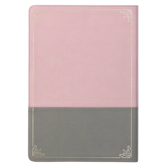 KJV Bible Super Giant Print Faux Leather, Pink/Gray