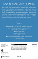 NIV, Value Thinline Bible, Large Print