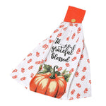 THANKFUL GRATEFUL BLESSED Pumpkin Hanging Kitchen Towel