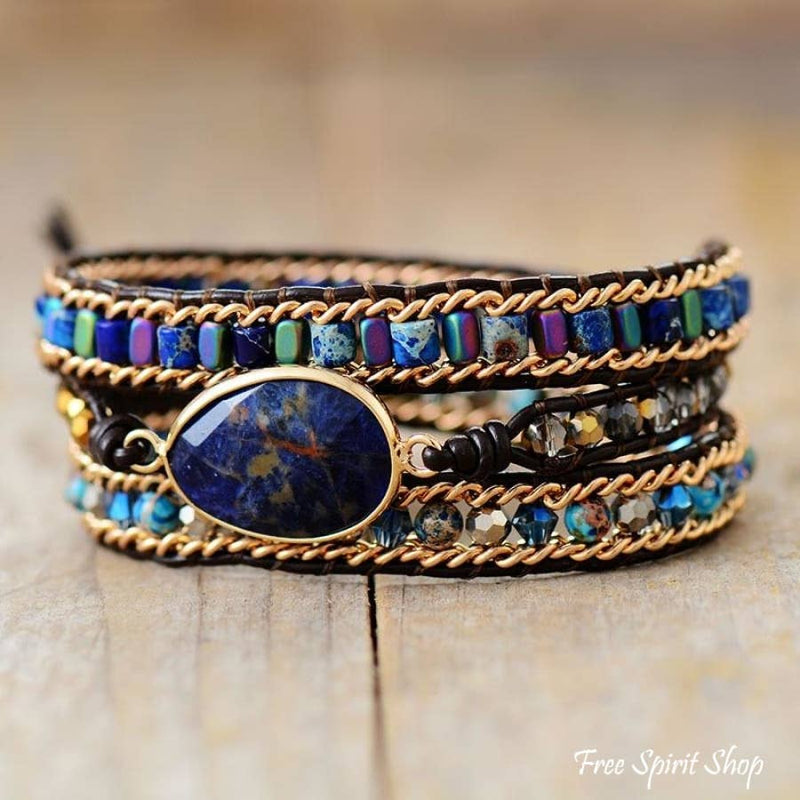 Sodalite & Jasper Bead Wrap Bracelet
