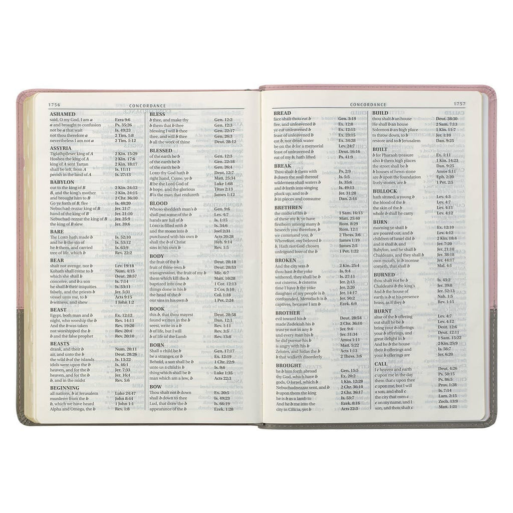 KJV Bible Super Giant Print Faux Leather, Pink/Gray