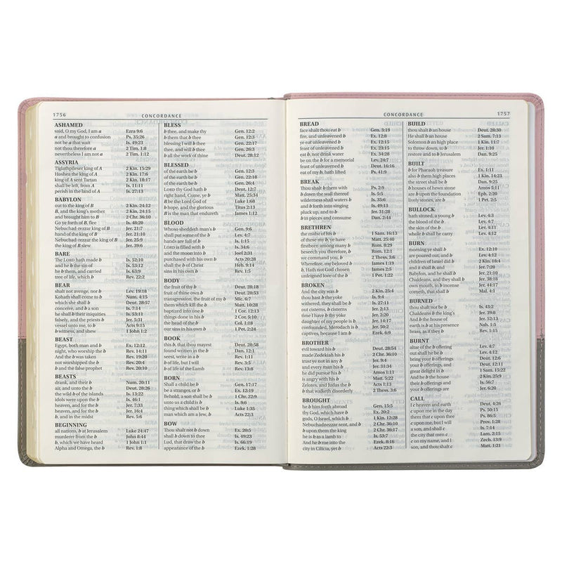 KJV Bible Super Giant Print Faux Leather, Pink/Gray