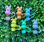 Spring Bunnies Straw Toppers choice of 6