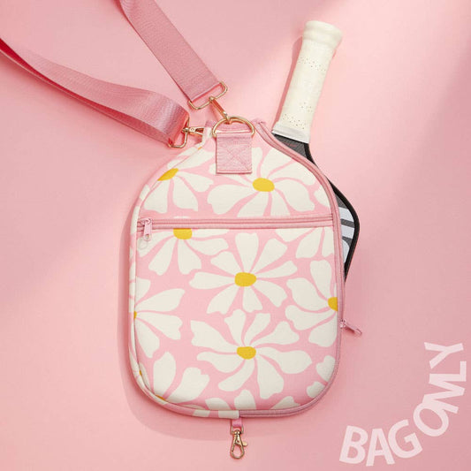 Daisy Flower Pattern Neoprene Pickleball Paddle Case Bag
