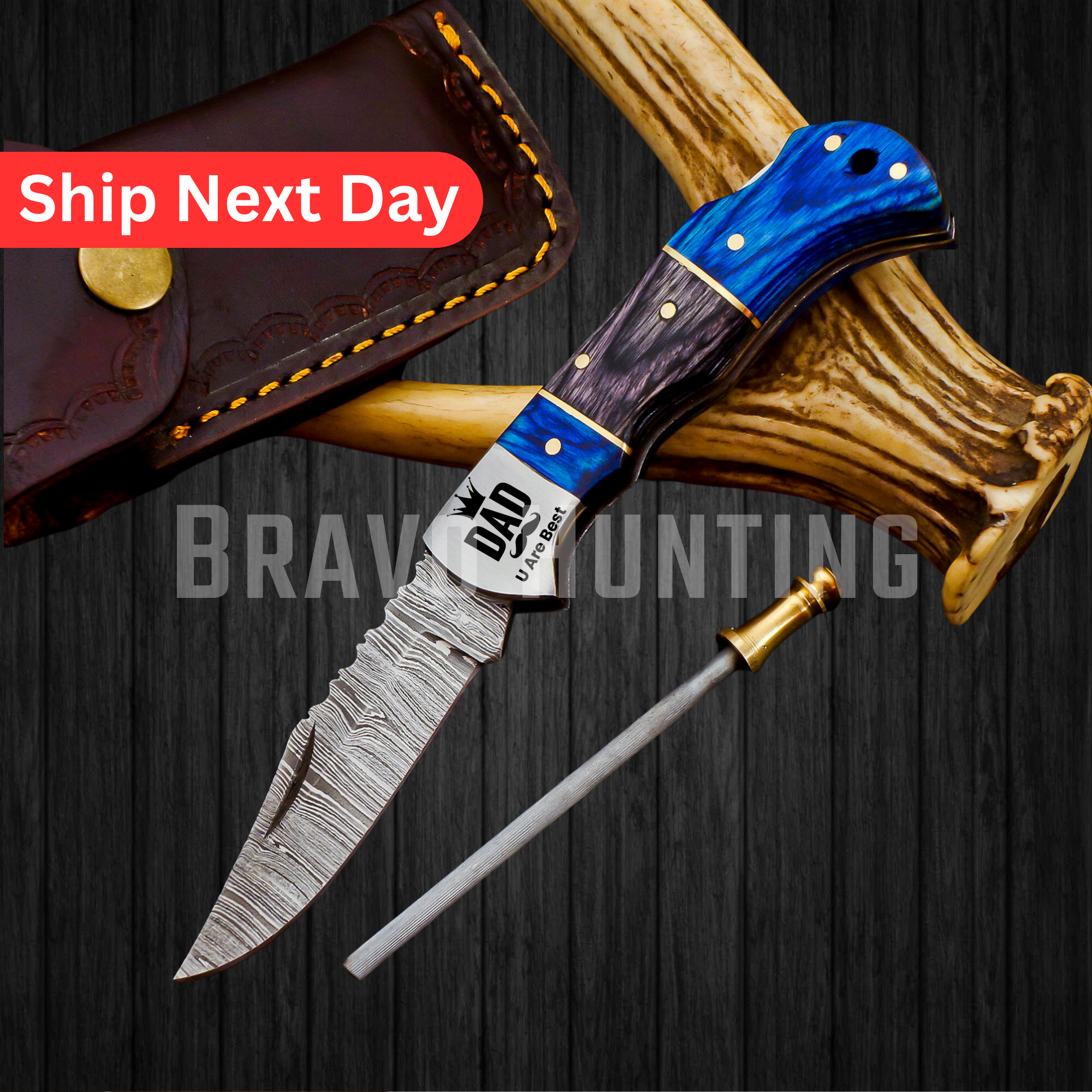 6.5" Folding Pocket Knife Damascus Steel Christmas Gift