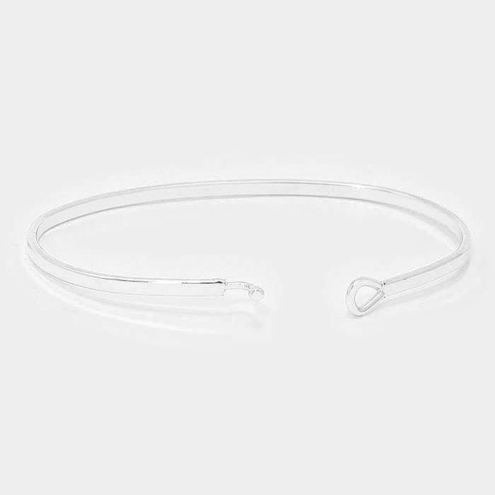 I can & I will Brass Thin Metal Hook Bracelet