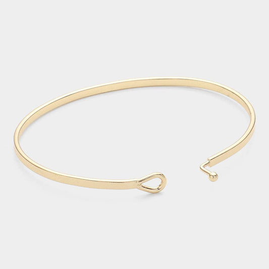 I can & I will Brass Thin Metal Hook Bracelet