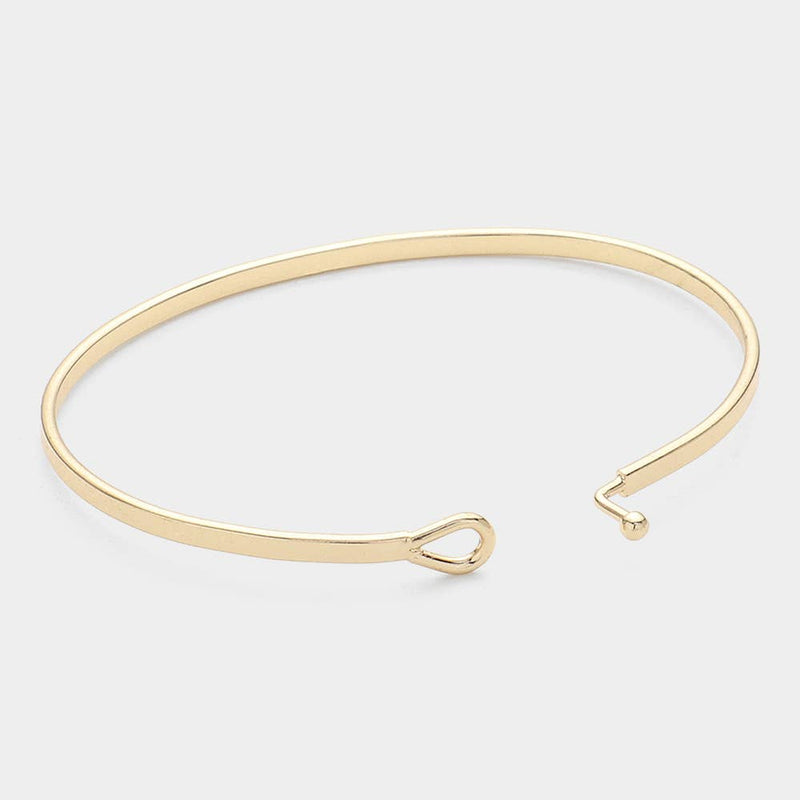 I can & I will Brass Thin Metal Hook Bracelet