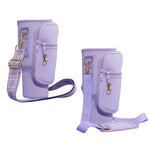 Solid Tumbler Carrier Holder Geometric Pattern Strap Crossbody Bag