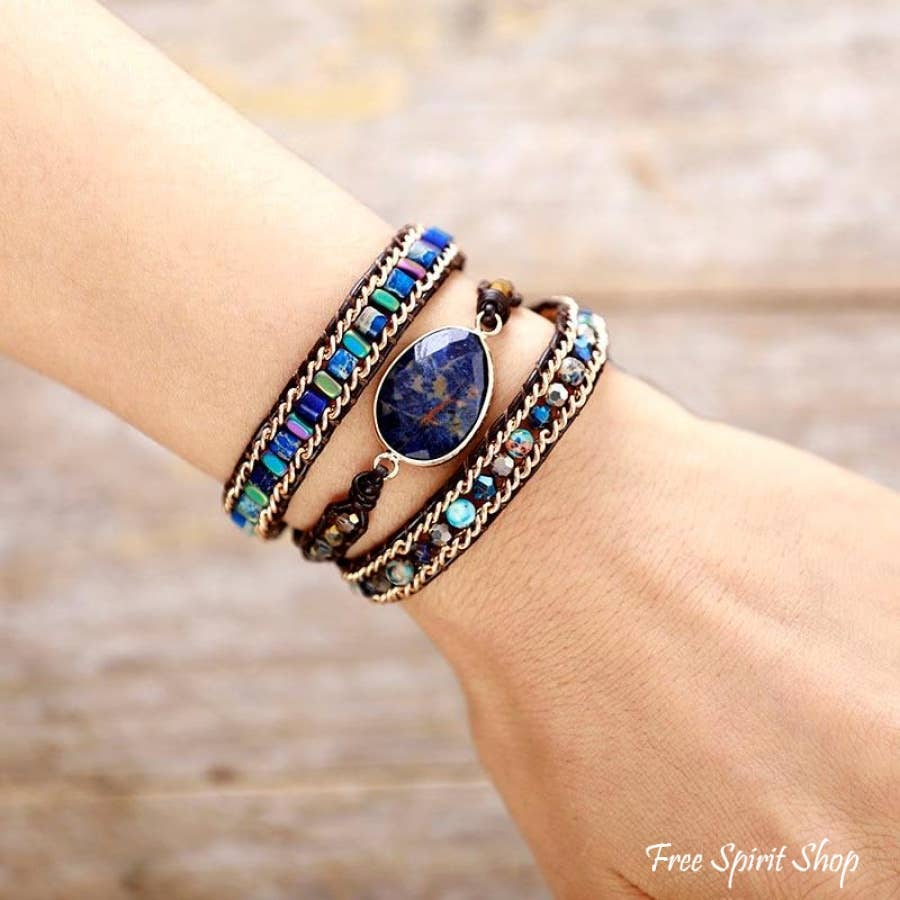 Sodalite & Jasper Bead Wrap Bracelet