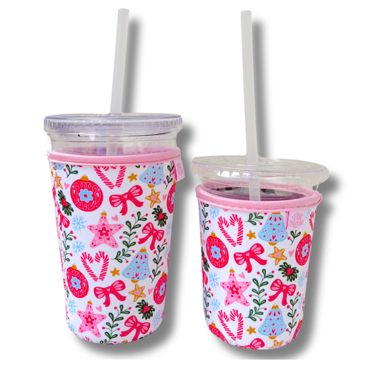 Coffee Cup Cover - Vintage Christmas - Iced Drink Sleeve