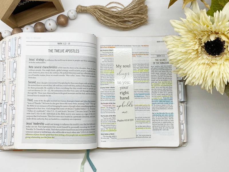 Bible Verse Bookmark Cling to God
