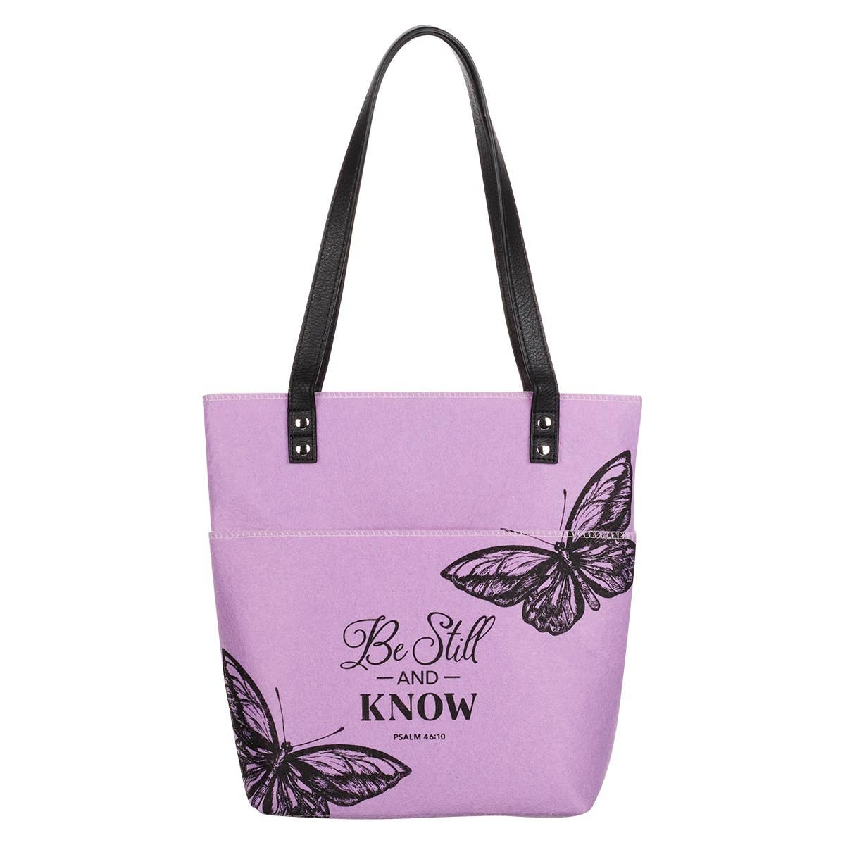 Bible Tote Purple/Black Be Still & Know Ps. 46:10