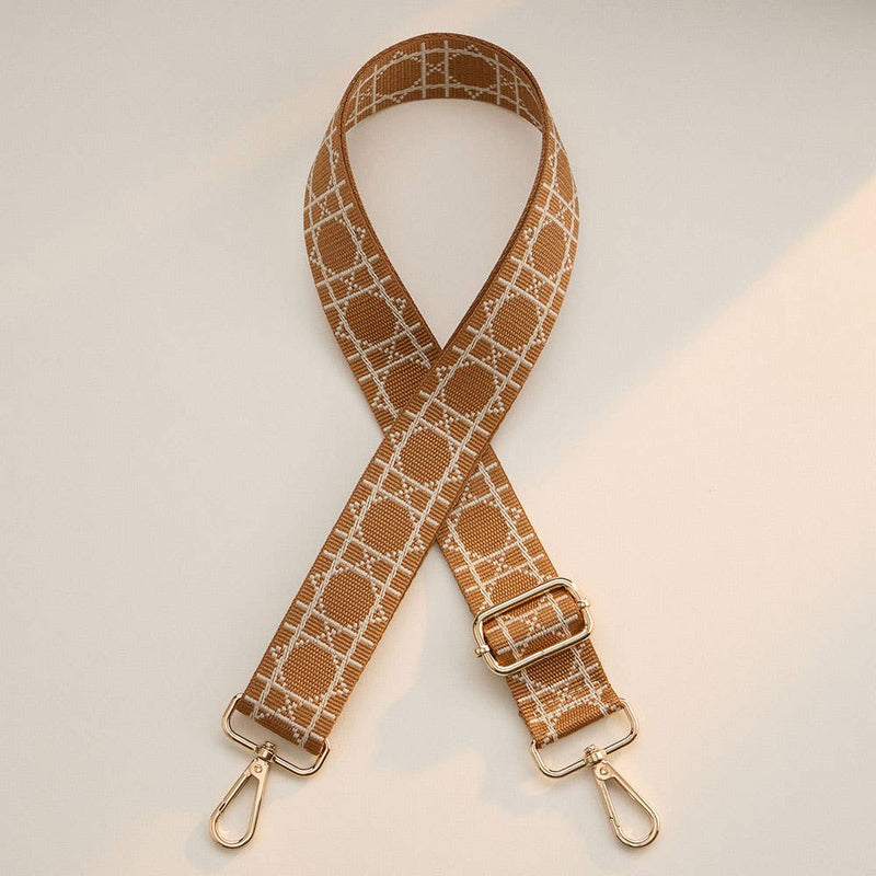 Solid Tumbler Carrier Holder Geometric Pattern Strap Crossbody Bag
