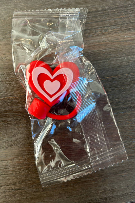 Valentine Love Heart Straw Topper