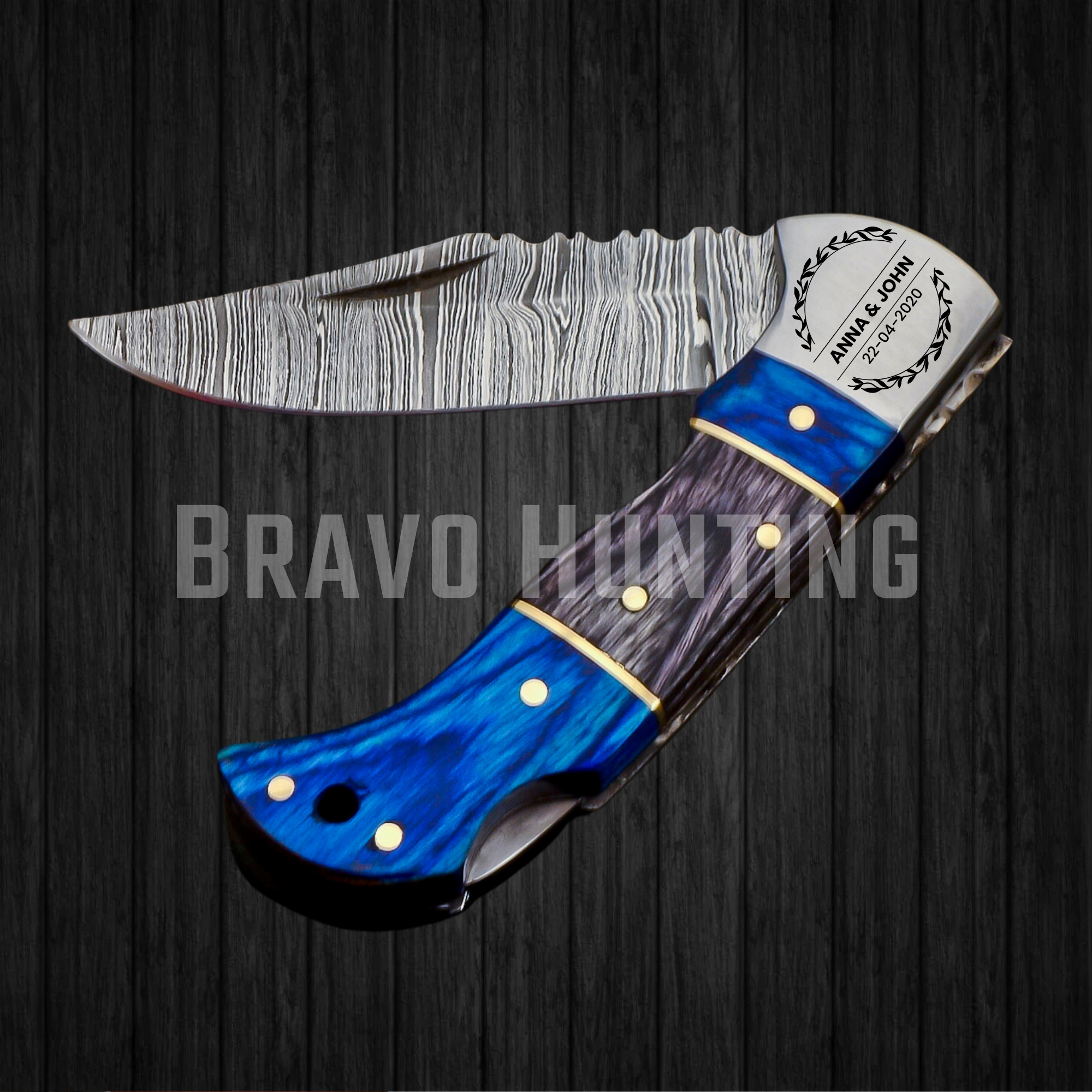 6.5" Folding Pocket Knife Damascus Steel Christmas Gift