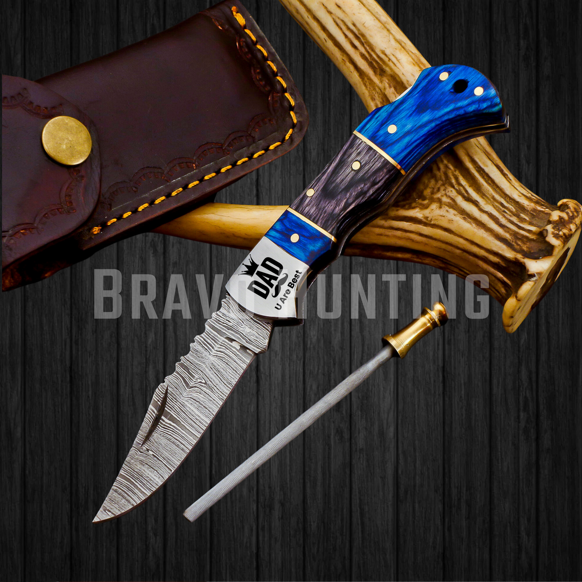 6.5" Folding Pocket Knife Damascus Steel Christmas Gift