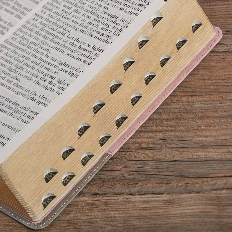 KJV Bible Super Giant Print Faux Leather, Pink/Gray