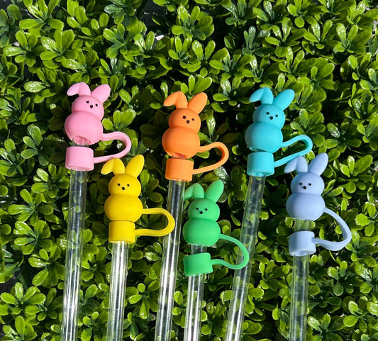 Spring Bunnies Straw Toppers choice of 6