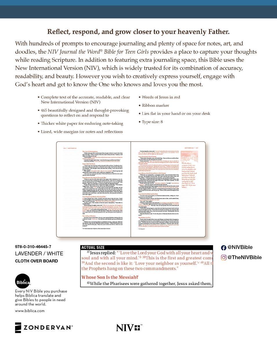 NIV, Journal The Word Bible For Teen Girls