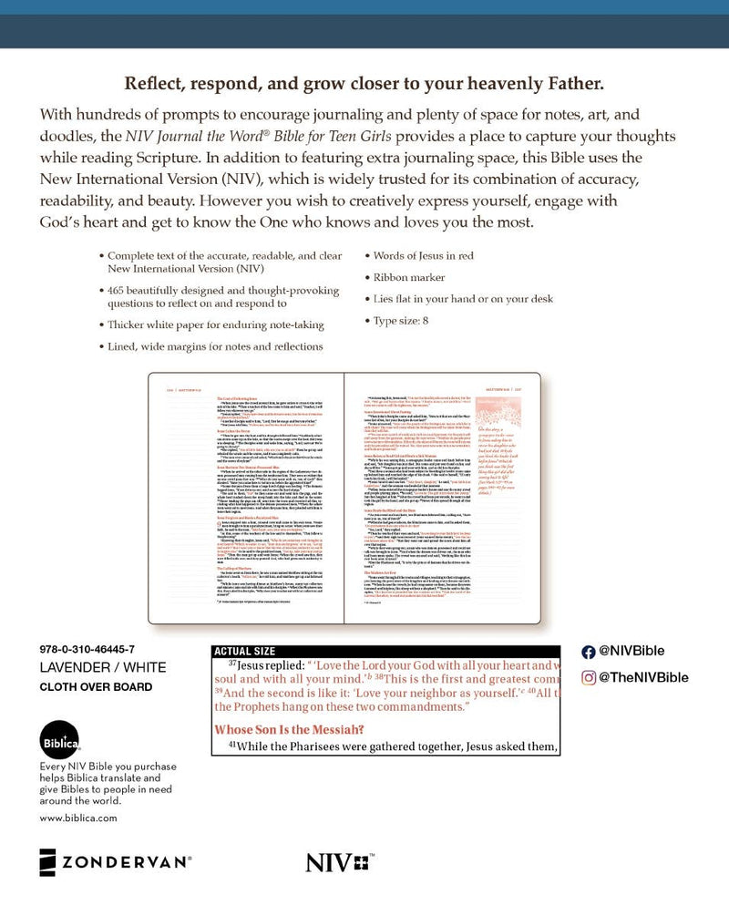 NIV, Journal The Word Bible For Teen Girls