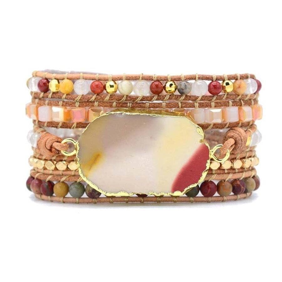 Bloodstone & Red Jasper Wrap Bracelet