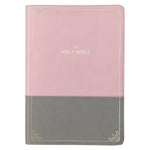 KJV Bible Super Giant Print Faux Leather, Pink/Gray
