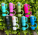 Tumbler with Daisy Silicone Straw Topper choice of 8