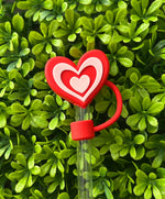 Valentine Love Heart Straw Topper