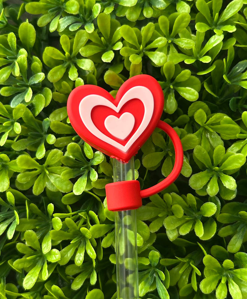 Valentine Love Heart Straw Topper