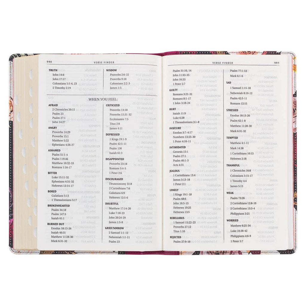 Black & Burgundy Faux Leather Large Print  KJV Bible w/tabs