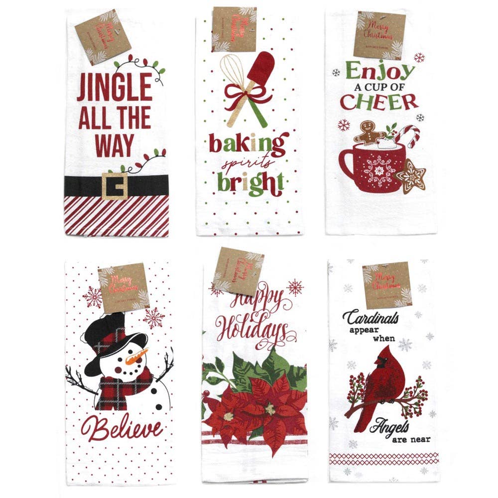 ENJOY A CUP OF CHEER Hot Cocoa Holiday Kitchen Towel