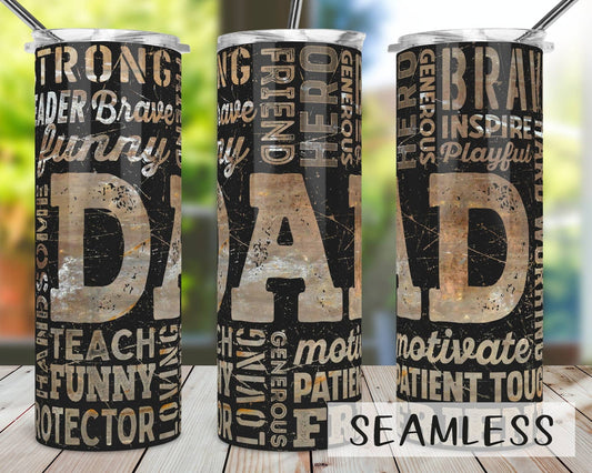 Fathers Day Gift Tumbler, 20oz Skinny Tumbler, Dad Gift