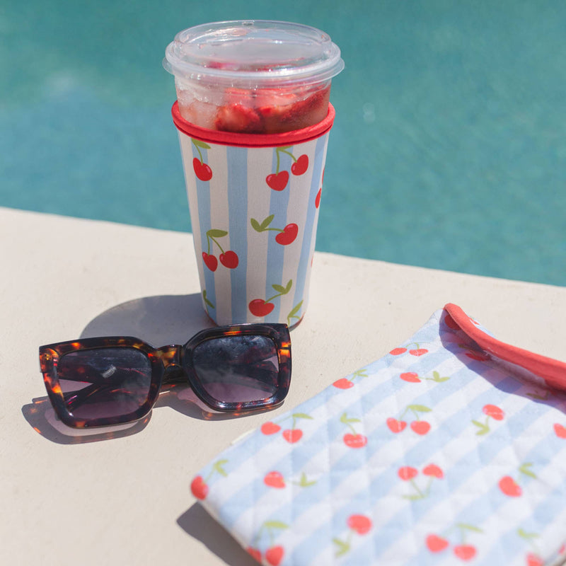 Cherry Striped Drink Sleeve