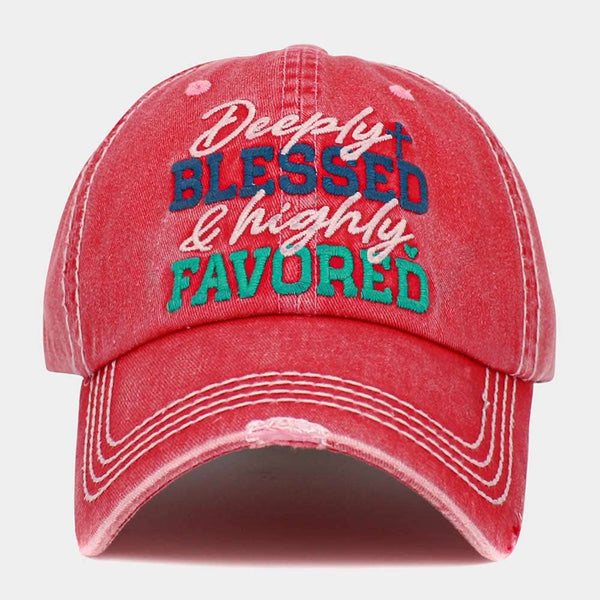 Deeply Blessed and highly Favored Message Vintage Baseball Cap