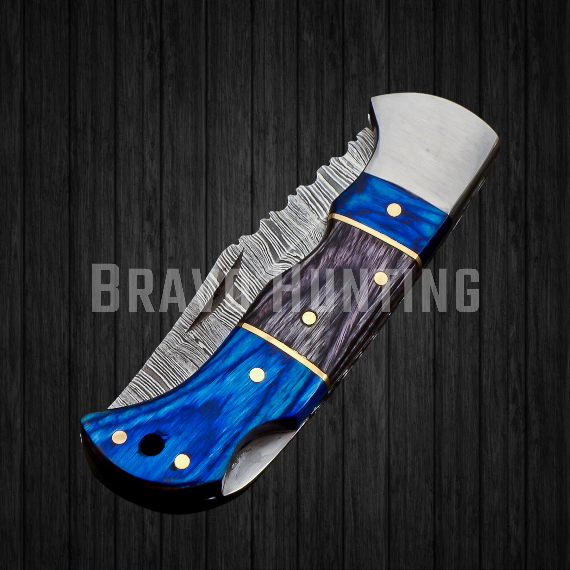 6.5" Folding Pocket Knife Damascus Steel Christmas Gift